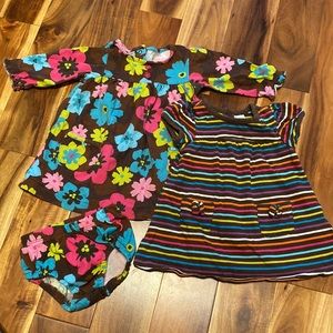 Girl’s Size 3-6 Months Bundle of 2 Colourful Dresses, 1 with Matching Bloomers